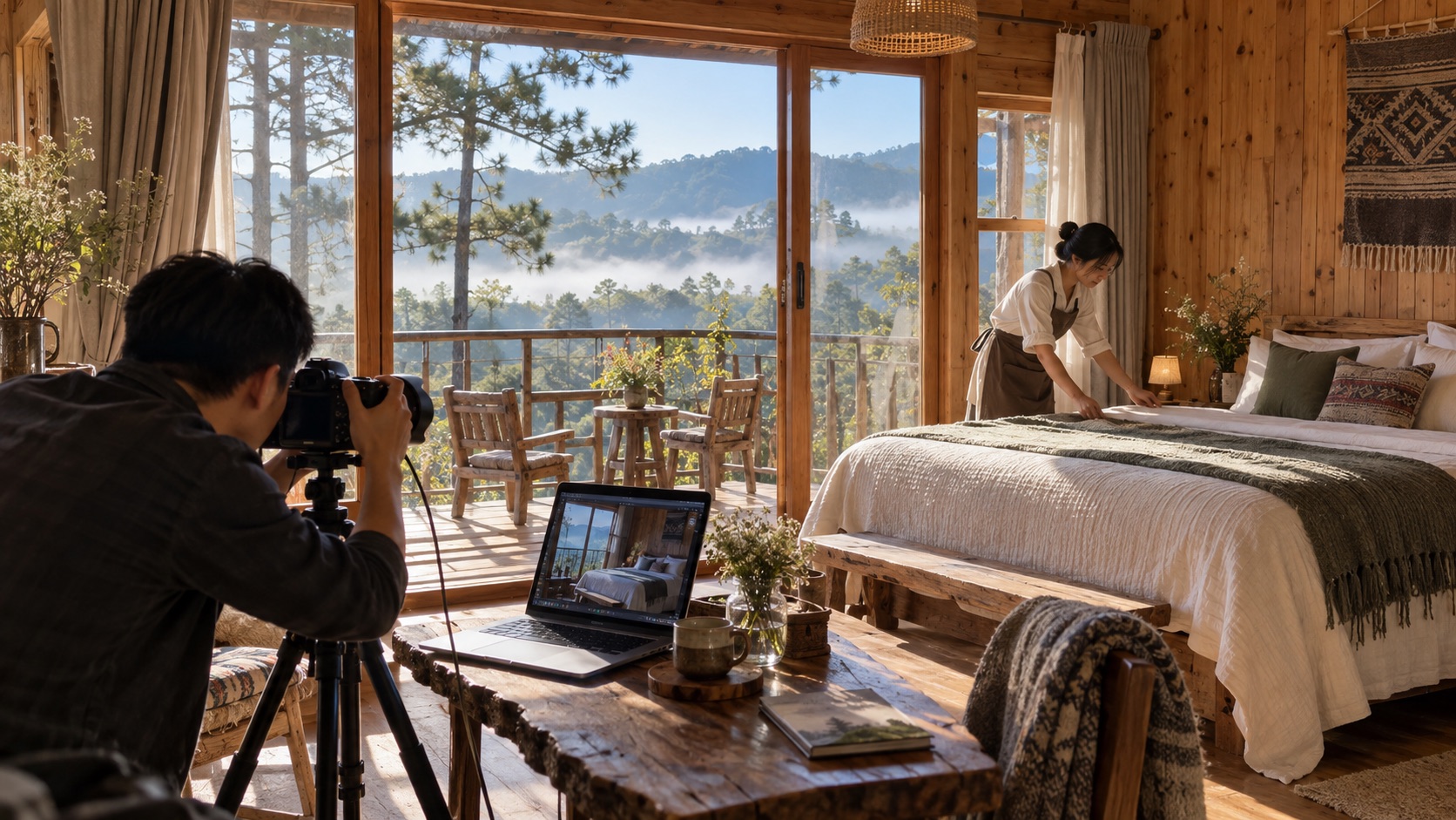 chụp ảnh homestay Măng Đen DOC Group