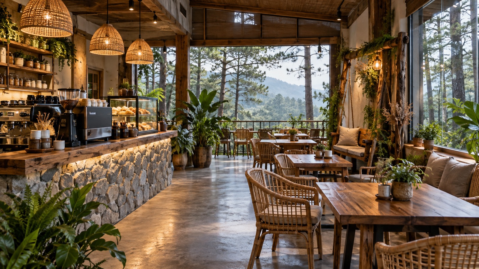 decor quán cafe Măng Đen DOC Group
